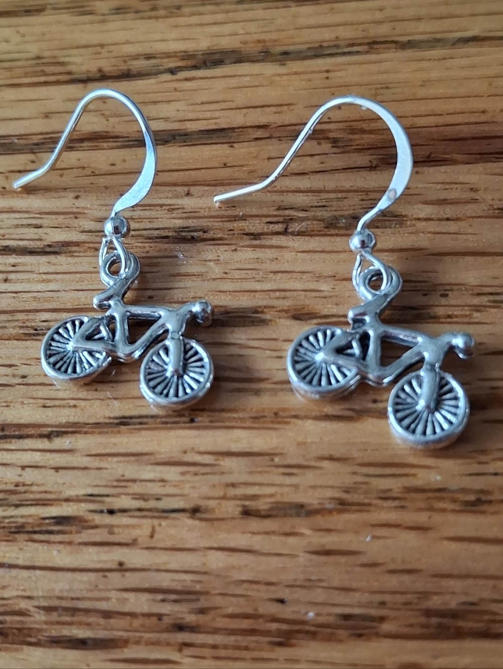 NWT Bicycle Charm Dangle Earrings Tibetan Silver Charm